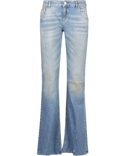 Blumarine Distressed-finish Flared Jeans - Blue