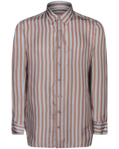 Lardini Ted Striped Light/ Shirt - Brown