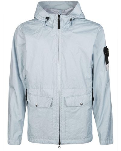 Stone Island Membrana 3l Tc Zipped Hooded Jacket - Blue