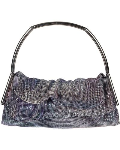 Benedetta Bruzziches Metallic Handle Embellished All-Over Tote - Blue