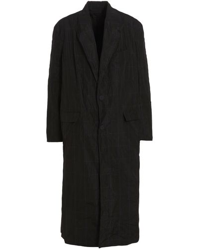 Balenciaga Check Packable Coat Coats, Trench Coats - Black