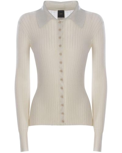 Pinko Jumper Rush Made With Lurex Ribs - White