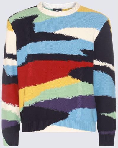 Paul Smith Multicolor Cotton Sweater - Blue