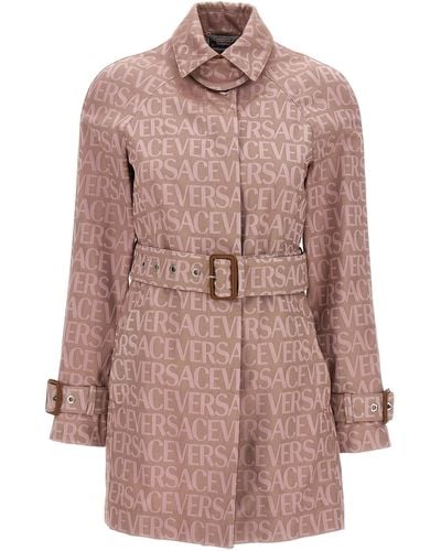Versace Allover Coats, Trench Coats - Pink