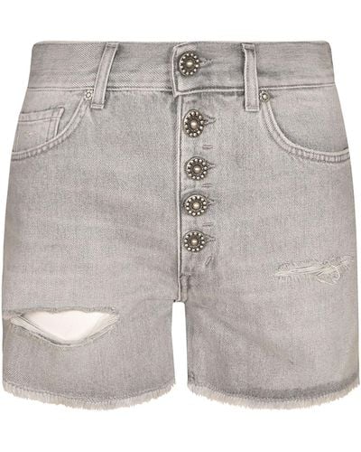 Dondup Ripped Denim Shorts - Gray