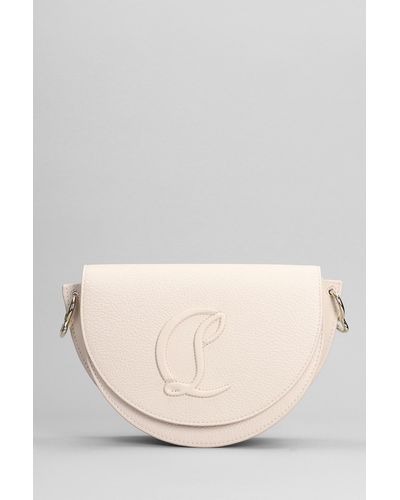 Christian Louboutin By My Side Shoulder Bag In Rose-pink Leather - Natural
