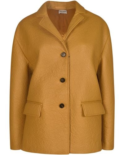 Miu Miu Buttoned Fitted Jacket - Brown