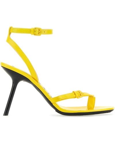 Loewe Leather Petal Sandals - Yellow