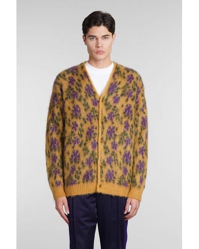 Needles Cardigan In Yellow Mohair - Natural