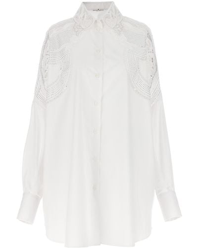 Ermanno Scervino Rhinestone Embroidery Shirt - White