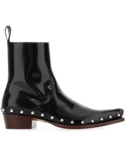 Bottega Veneta Leather Ripley Ankle Boots - Black