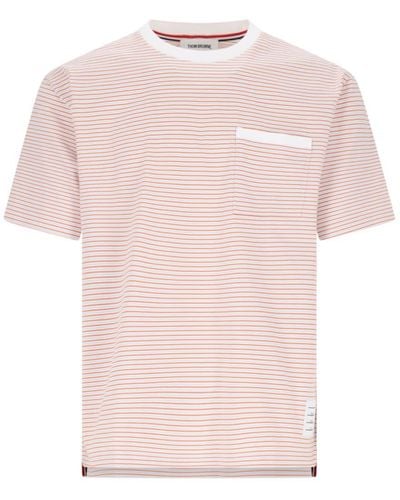 Thom Browne Stripe T-shirt - Pink