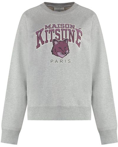 Maison Kitsuné Printed Cotton Sweatshirt - Gray