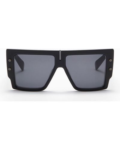 Balmain B-grand - Matte Black / Black Rhodium Sunglasses