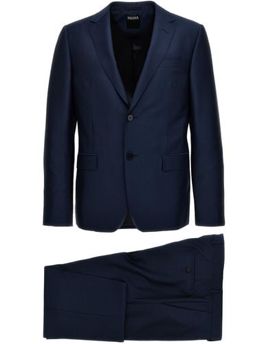 Zegna Wool And Mohair Dress Completi - Blue