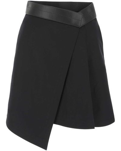 Loewe Cotton Blend Mini Skirt - Black