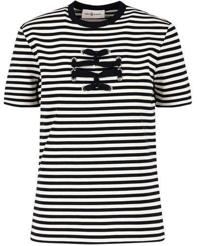 Tory Burch Striped T-shirt - Black