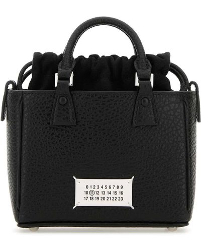 Maison Margiela Leather 5Ac Tote Horizontal Handbag - Black