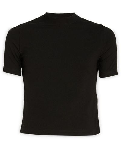 Balenciaga Mockneck Short-sleeved Top - Black
