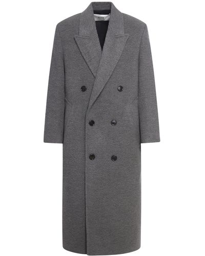 Ami Paris Ami Paris Double Breasted & Peacoat - Gray