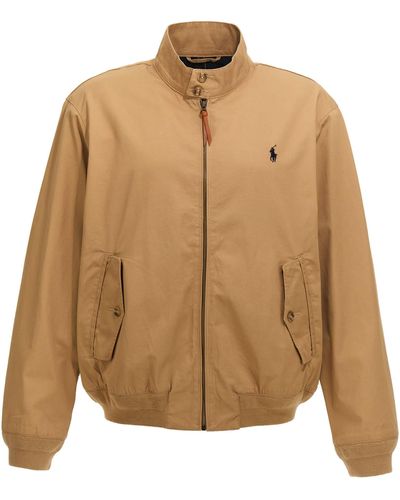 Polo Ralph Lauren Logo Embroidery Bomber Jacket - Natural
