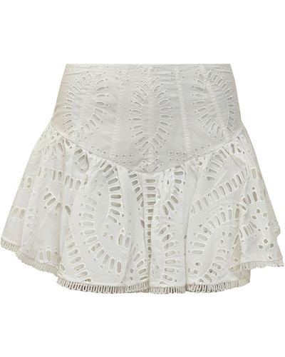Charo Ruiz Ibiza Favik Short Skirt - White