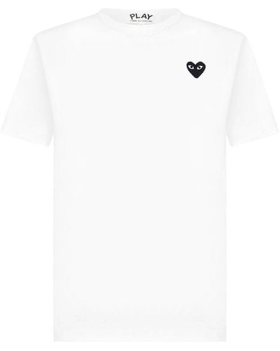 COMME DES GARÇONS PLAY Heart-appliqué Regular-fit Cotton-jersey T-shirt Xx - White