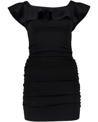 Celine Ruffled Mini Dress - Black