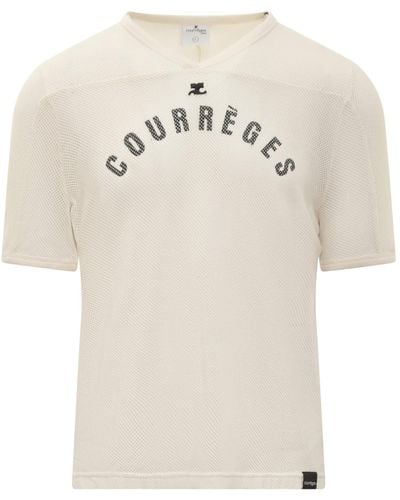 Courreges Courreges T-shirt Mesh Baseball - Natural