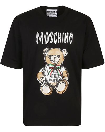 Moschino Drawn Teddy Bear T-Shirt - Black