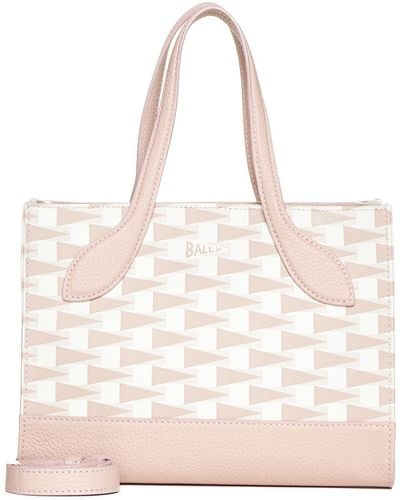 Bally Keep On Xs Leather And Monogram Canvas Bag - Natural