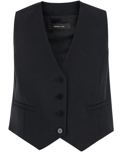FEDERICA TOSI Vest With Buttons - Black