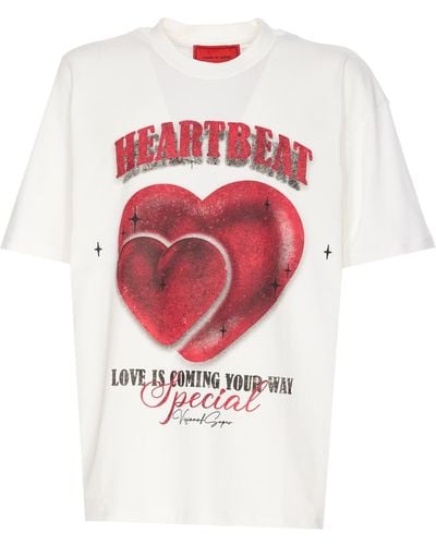 Vision Of Super Heartbeat Print T-Shirt - White