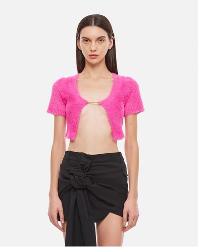 Jacquemus La Maille Neve Short Sleeves Top - Pink