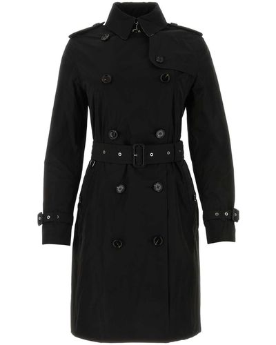 Burberry Polyester Trench Coat - Black