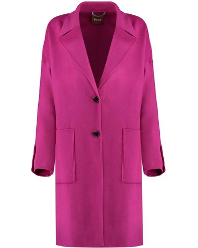 BOSS Cattina Wool Blend Coat - Pink