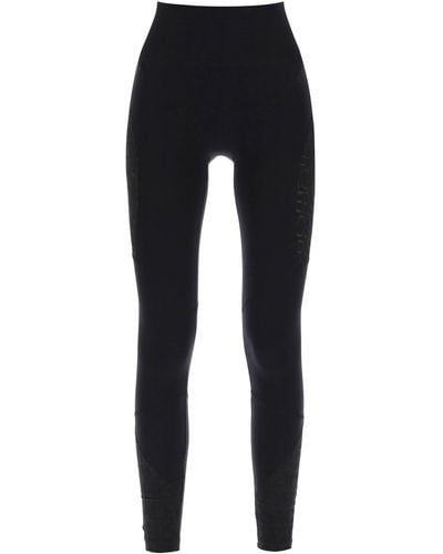 Versace Sports Leggings With Lettering - Black