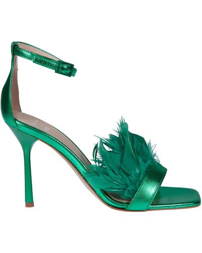 Liu Jo Sandals With Feathers - Green