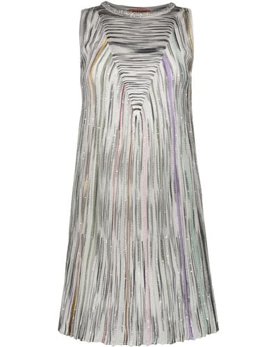 Missoni Embellished Knitted Dress - Gray