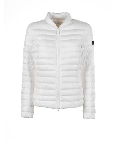 Peuterey Quilted Down Jacket With Zip - White