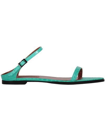 Missoni Leather Flat Sandals - Green