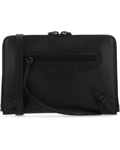 Balenciaga Leather Neo Classic S Pouch - Black