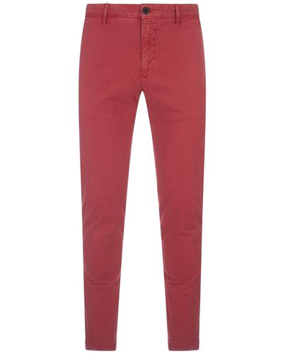 Incotex Stretch Gabardine Slim Fit Trousers - Red