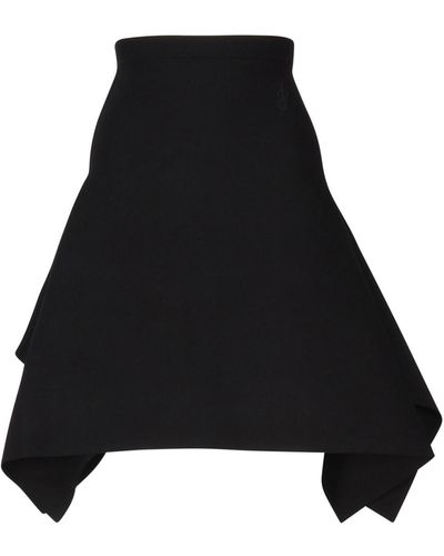 JW Anderson Asymmetric Midi Skirt - Black