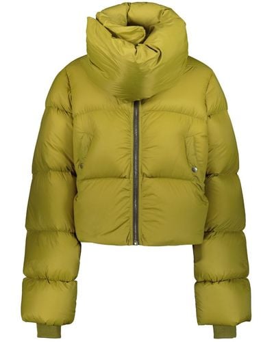 Rick Owens Funnel Neck Down Jacket Clothing - Yellow
