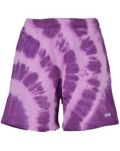 MSGM Ss Violet Bermuda Shorts - Purple