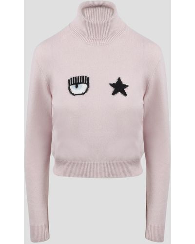 Chiara Ferragni Eyestar Crop Sweater - Pink