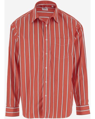 Aspesi Cotton Shirt With Striped Pattern - Red