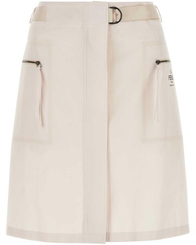 Fendi Light Poplin Skirt - Natural