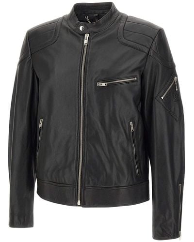 Belstaff T Racer Cheviot Leather Jacket - Black